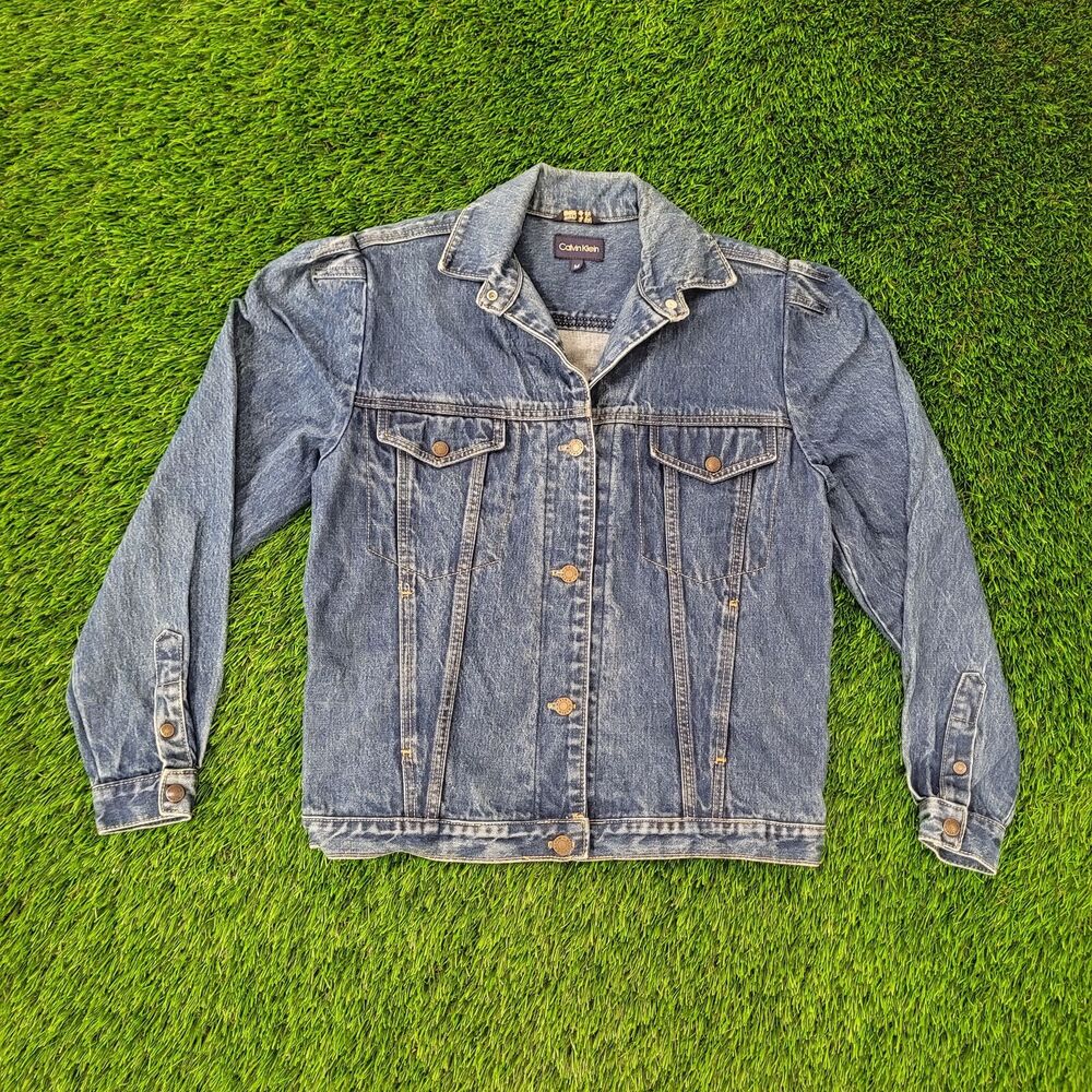 Vintage Calvin-Klein Denim Jacket Womens Medium 20x24 Blue